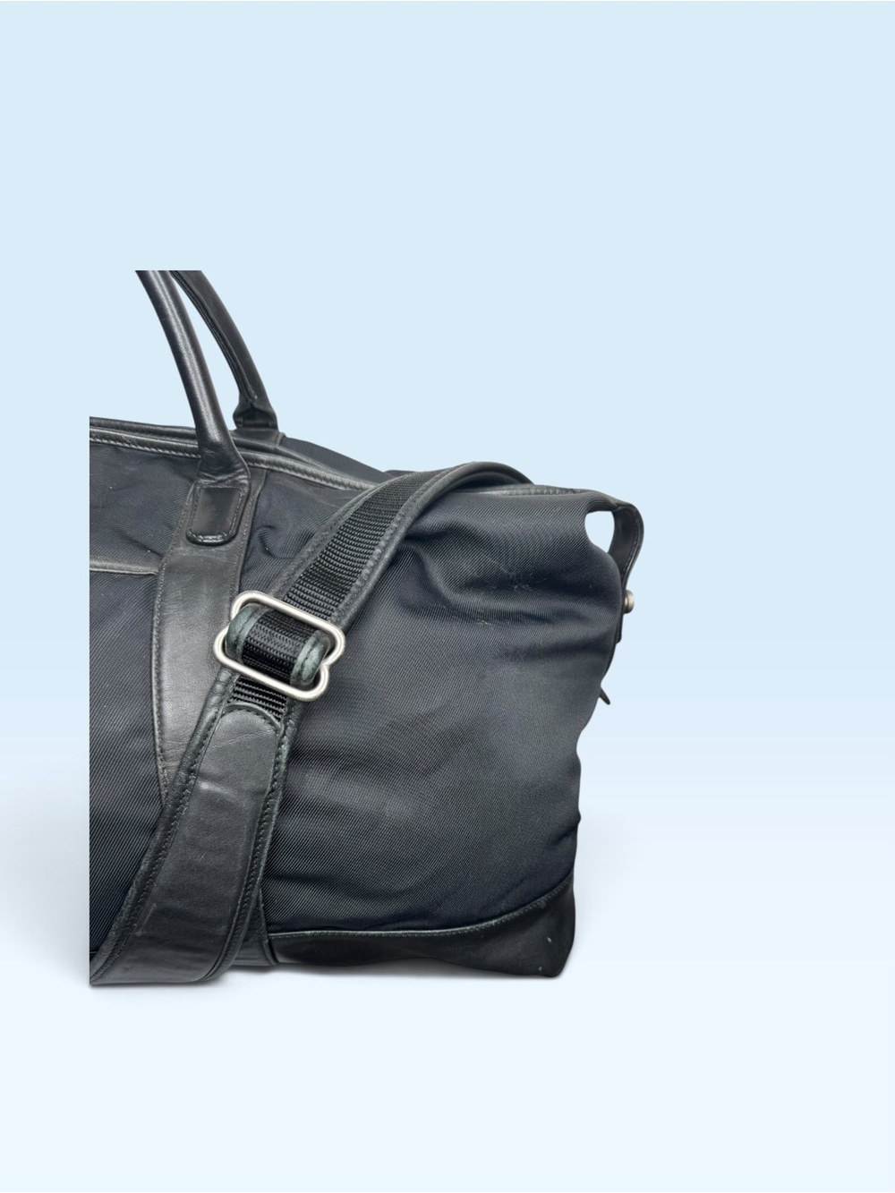 Vintage 1999 COACH Black Nylon & Leather Trim 2-Way Boston Duffle Bag 5497 - Picture 10 of 16